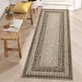 thumbnail image 3 of Garvee 2'x8' Printed Braided Runner Rugs Farmhouse Bordered Carpet, Machine Washable Indoor Area Rug Non-Slip Low Pile Rugs for Hallway Bedroom Kitchen Entryway, Natural, 3 of 9
