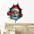 thumbnail image 5 of Christmas Santa Claus Breaking Through Wall 3D Effect Wall Sticker, Cute Festive Decal For Holiday Ambiance And Seasonal Decor, 1 Piece Self-Adhesive Wall Sticker For Teens And, 5 of 5