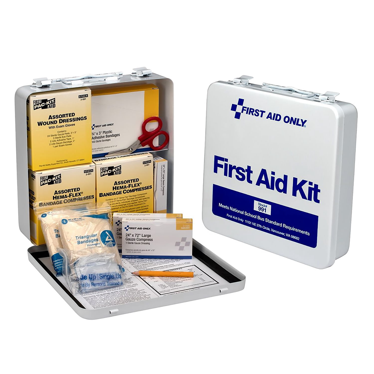 50 Person Unitized Metal Bus First Aid Kit