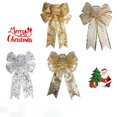 thumbnail image 2 of Christmas Ribbon Bowknot Large Gold Sequins Gauze Christmas Bow Xmas Tree Hanging Pendent 2023 Christmas Party Home Ornaments, 2 of 5