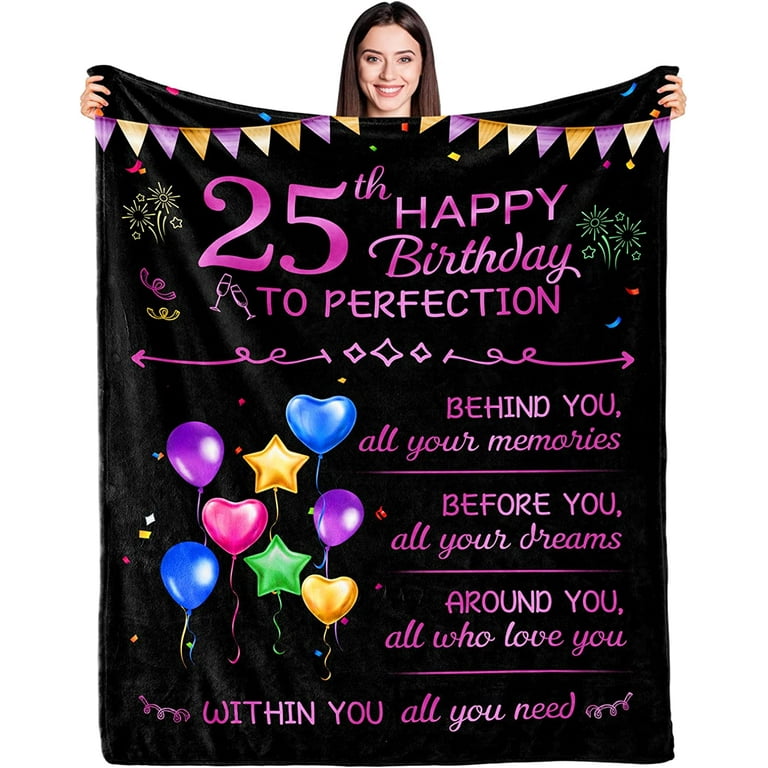 25th Birthday Gifts for Women Funny 1997 Blanket for 25 Year Old