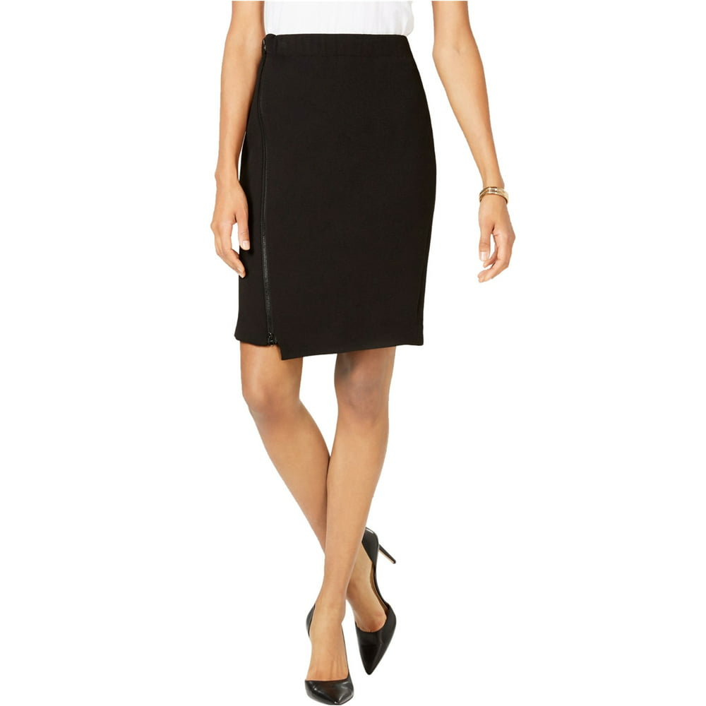 Nine West - Nine West Womens Zip-Front Asymmetrical Skirt, Black, 14 ...