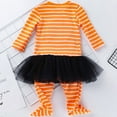 thumbnail image 7 of KAUOD Toddler Halloween Jumpsuits with Hairband 3 6 12 18 24 Months Baby Tulle Cotton Pumpkin Footie Rompers Outfits Clothes, 7 of 7