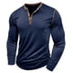 thumbnail image 1 of pstuiky Camisas para hombre de manga larga, Camisa blusa transpirable de manga larga lisa informal a la moda para hombre Tops de talla grande para hombre m, 1 of 5
