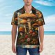 thumbnail image 2 of Balery Vintage Cloud Mushroom Camisas hawaianas de manga corta para hombre, camisas playeras de corte holgado, camisas de vacaciones con botones,Large, 2 of 7