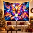 thumbnail image 3 of Moon Stars Butterfly with Wings Fully Extended Body, Mystical Fantasy for Space Lovers, Galaxy Room Decor, Graduation Gift, Tapestry Wall Hanging for Bedroom and Dorm, 3 of 7