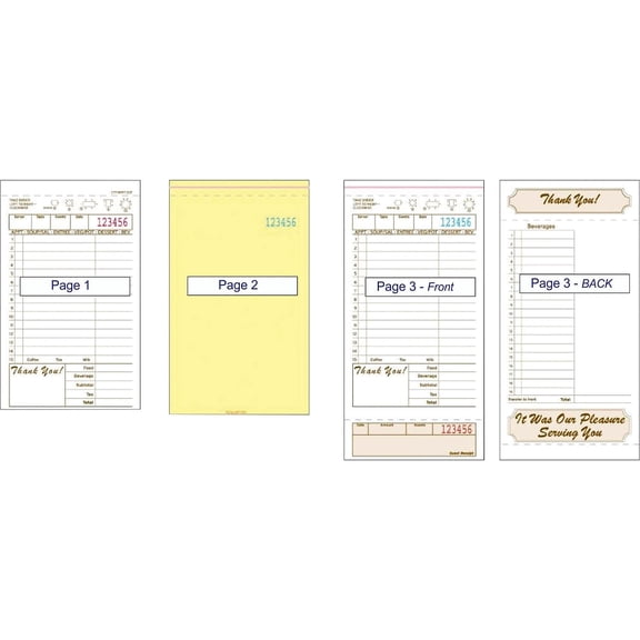 Alliance T4997-3SP 3part Carbonless Tan 15 Line Guest Checks Case of 2000 499713