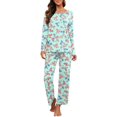 thumbnail image 1 of Pyjama à Manches Longues pour Femmes Col Rond Doux, 1 of 5