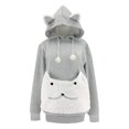 thumbnail image 4 of capucha para mascotas, soporte para gatos, bolsa grande, jersey de manga larga, ropa de mujer para gatitos, suministros para exteriores, L Hugo  Sudadera con capucha de gato, 4 of 10