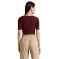 thumbnail image 3 of Lauren Ralph Lauren Womens Front Twist Ribbed Pullover Top, 3 of 3