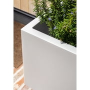 Veradek Block Series Cube Small 18 Plastic Planter - White