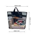 thumbnail image 3 of Yardvibe Beach Tote Bag for Women, 16.93"x14.17" Large Mesh Holiday Handbag, Reusable Summer Casual Shoulder Bags for Travel Swimming (Black-Big), 3 of 5