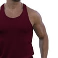 thumbnail image 5 of Inadays Men's Workout Tank Top Gym Fitness Athletic Shirts Quick Dry Bodybuilding Sleeveless Plain Muscle T Shirts, Wine Red, M, 5 of 7