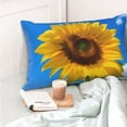 thumbnail image 4 of Pofeuu Blue Sky Sunflower Print Polyester Microfiber Plush Pillowcases, Super Soft and Cozy Pillow Case Covers with Envelop Closure（Pillow core not included）-20"x30", 4 of 6