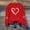 D Red, variant on Itsame Long Sleeve Heart T-Shirts Women's Valentine's Sweatshirt Loose Crew Neck Tops Red Size 2XL