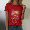 thumbnail image 2 of felwors Happy New Year Shirt for Women 2026 New Years Eve T-Shirt Countdown Fireworks Holiday Party Tops(Red, L), 2 of 8