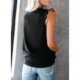 thumbnail image 2 of Women's V Neck Lace Trim Tank Tops Casual Loose Sleeveless Blouse Shirts, 2 of 2