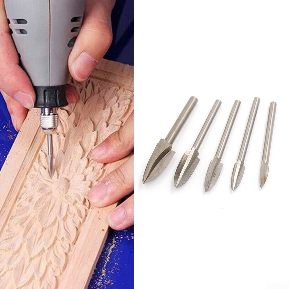 5PCS/Set Wood Carving And Engraving Drill Bit Milling Root Carving Tools 