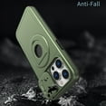 thumbnail image 6 of ELEHOLD for iPhone 15 Plus Magnetic Case,Rugged Hard PC Protective Case with Rotation Ring Holder Kickstand Sliding Camera Protector Compatible with Mag Safe for  iPhone 15 Plus, Olivegreen, 6 of 6