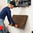 thumbnail image 4 of Foldaway Wall Mounted Table, Butcher Block Wood Murphy Desk Table, Laundry Room, Office, 4 of 6