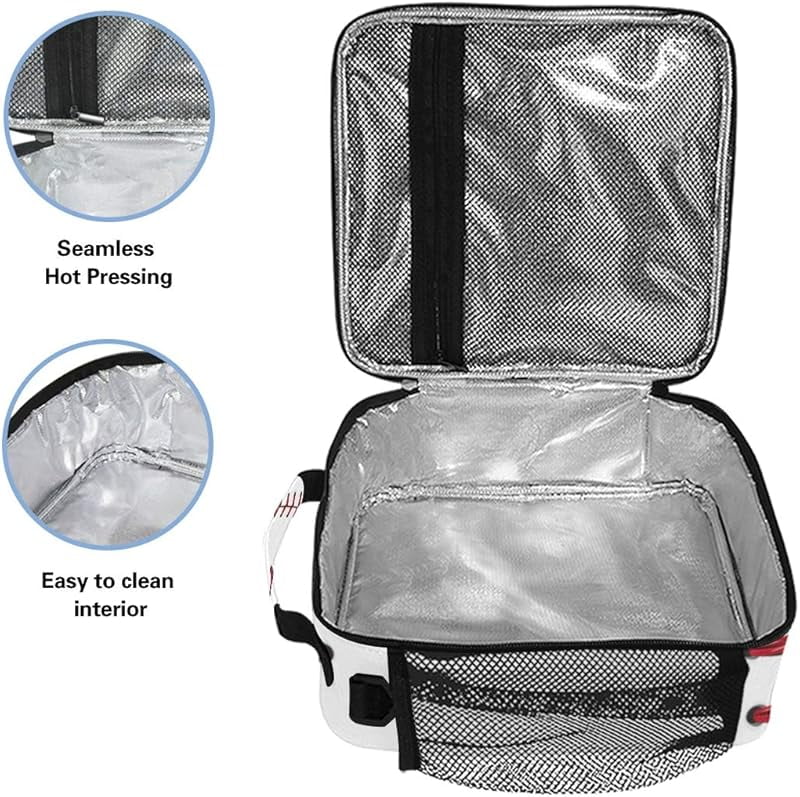 Lunch Box Bag Baseball Lace Sport Lunchbox Insulated Thermal Cooler Ice Adjustable Shoulder Strap for Women Men