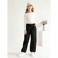 thumbnail image 5 of Usaibhir Girls Cargo Pants Casual Drawstring Jogger Sportswear Parachute Pants 7-14T, 5 of 8