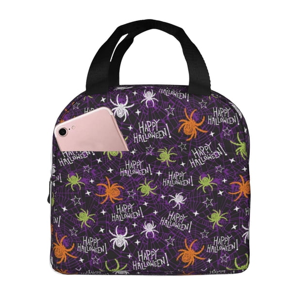 Easygdp Halloween Bolsa Térmica Premium - Tela Oxford Impermeable, Gran Capacidad, Bolsillo Frontal, Unisex para Trabajo, Escuela, Actividades al Aire Libre y Picnics
