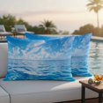 thumbnail image 2 of Outdoor Pillow Cover Ocean Summer Sunlight Set of 2 Waterproof Throw Pillowcases Blue Wave Seawater Decorative Patio Furniture Pillows for Couch Garden Indoor & Outdoor Use, 2 of 9