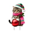 thumbnail image 2 of Interesting Xmas Cat Garden Ground Stake Adornment Colorful Insert Art Xmas Outdoor Ornamentation For Yard Christmas Garden Outdoor Naming Names Solar Outdoor Ground Lights Cemetery Flowers for Vase, 2 of 4