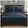 thumbnail image 2 of Miller Embroidered Duvet Cover Set, Long-Staple Cotton, Full/Queen, Navy Blue, 2 of 3