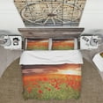 thumbnail image 3 of Designart 'Wild Poppy Flowers At Cloudy Sunset' Cabin & Lodge Duvet Cover Set, 3 of 4
