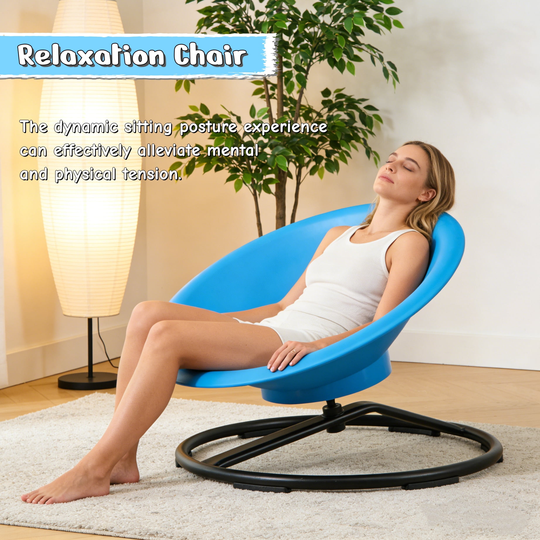 Adult 360° Spinning Sensory Chair, Fun Leisure & Relaxation Swivel Chair, Stress Relief Play Chair, Non-Slip Metal Base, 220 LBS Capacity