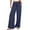 Dark blue, variant on yunLCZ Pants for Women High Waisted Linen Pants Women Summer Wide Leg Pants Drawstring Elastic Waist Pants High Waisted Pants Casual Beach Trousers