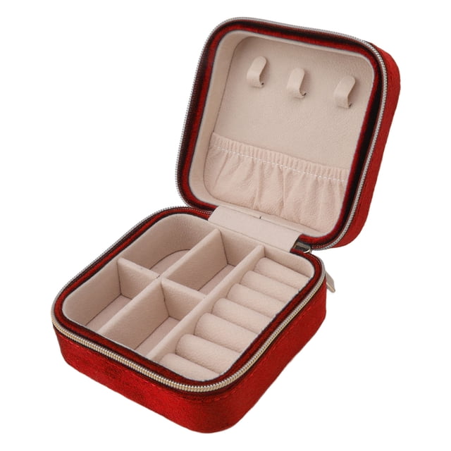 Organizador de joyas de viaje Jadeshay caja de terciopelo para guardar joyas