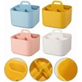thumbnail image 4 of Stylish stackable storage baskets with handles for home organization and accessibility (yellow), 4 of 5