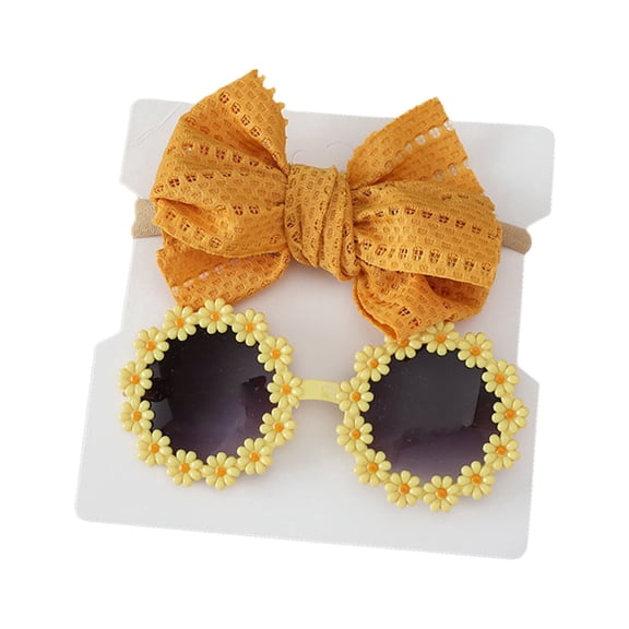 Adorable Floral Baby Sunglasses with Adjustable Headband for Outdoor Beach Sun Toddler Girl Boy,Color:Yellow