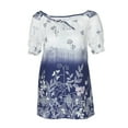 thumbnail image 3 of Levmjia Womens Plus Size Shirt Tops Clearance Summer Women Short Sleeve V-Neck Lace Printed Lace Tops Loose T-Shirt Blouse Tops, 3 of 7