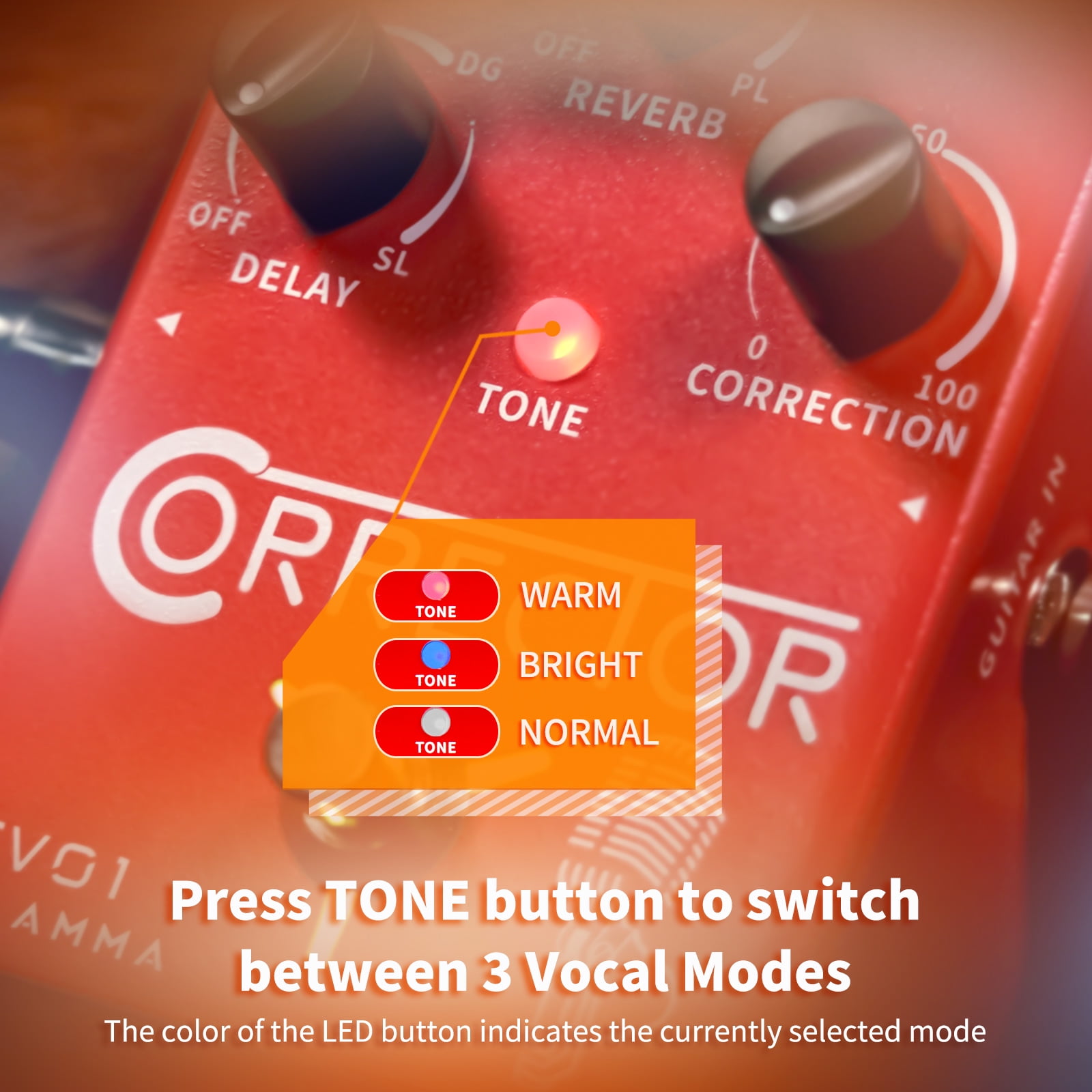 FLAMMA FV01 Vocal Effects Processor Pitch Correction Pedal