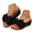thumbnail image 1 of Mepaouo Orthopedic Sandals for Women 2025 Bow Arch Support Wedge Slides Open Toe Platform Summer Shoes, 1 of 9