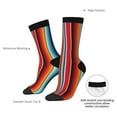 thumbnail image 4 of Cauagu Mexican Serape Blanket Stripes Print Crew Socks for Women and Men,Adult Athletic Running Socks 1-Pair Sports Socks Work Gear Socks with Moisture Wicking, 4 of 6