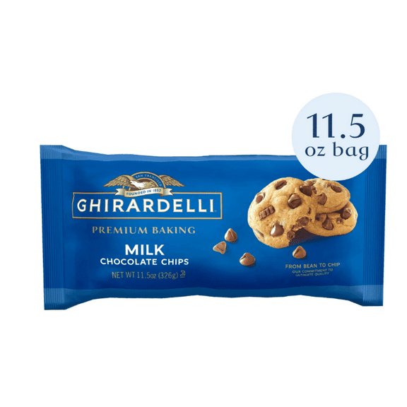 GHIRARDELLI Milk Chocolate Premium Baking Chips, Chocolate Chips for Baking, 11.5 oz Bag ( PACK OF 3)