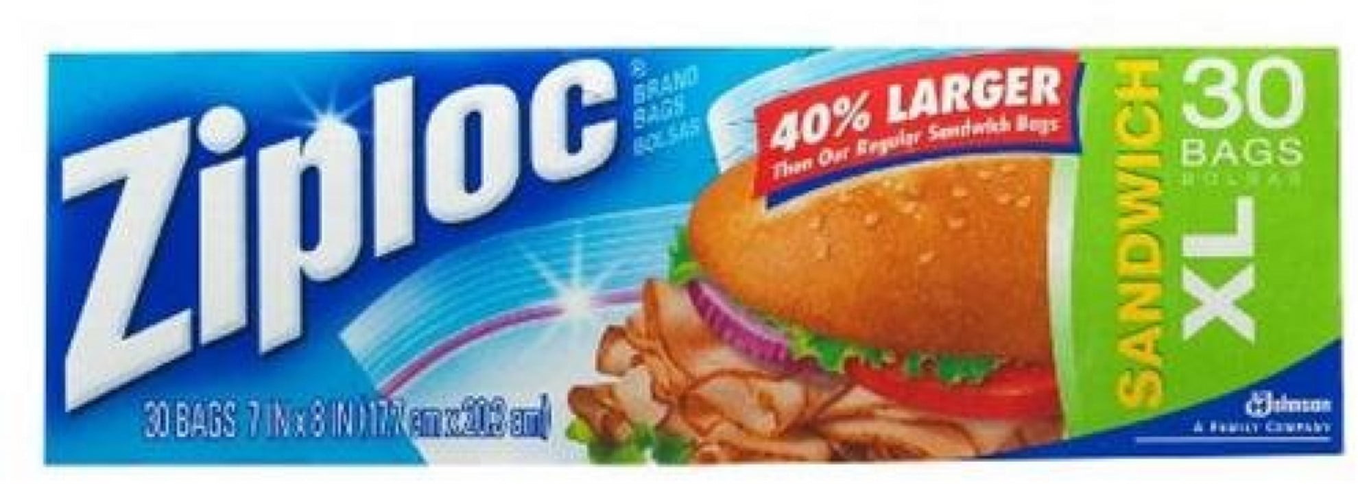 Ziploc XL Sandwich Bags 30 Each, 2 Pack
