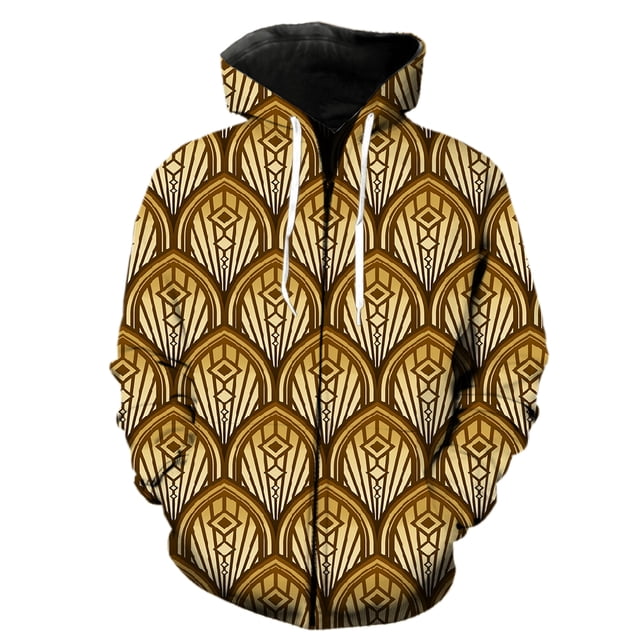 Abstract Geometric Patterns Men's Zipper Hoodie 3D Print Streetwear Spring Teens Long Sleeve Tops Unisex Fashion Funny Oversized