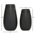 thumbnail image 4 of DecMode 16", 13"H Black Ceramic Vase with Cut Out Patterns, Set of 2, 4 of 9