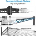 thumbnail image 6 of 5 Tier NSF Metal Shelf Wire Shelving Unit, 750lbs Capacity Heavy Duty Adjustable Storage Rack with Wheels & Shelf Liners for Garage Kitchen Office Bathroom Storage Rack, 60"H x 30"L x 14"D - Black, 6 of 18