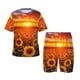thumbnail image 1 of Balery Sunset Golden Sunflower Field Conjunto de Pijama Infantil de Manga Corta con Estampado – Ropa de Dormir de Algodón Suave-Large, 1 of 6