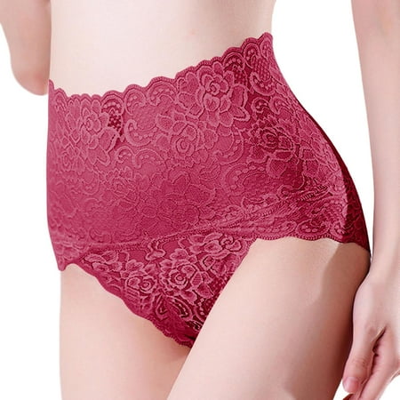 yunLCZ Womens Waist Trainer Corset Seamless Waist Lace Women Panties Size Underwear High Lingerie Breech Underpants Butt Female Panties Sexy Briefs Lift Plus