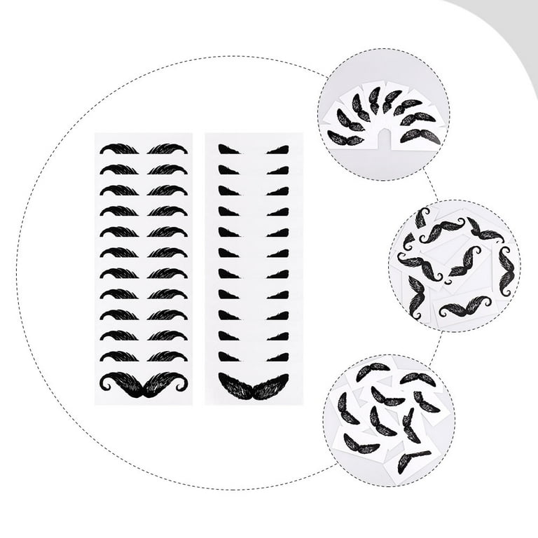 24 Sheets Facial Tools Adult Stickers Beard Styling Nose Hair Remover Removal for Men, Men's, Size: 11x5x0.1cm, Black