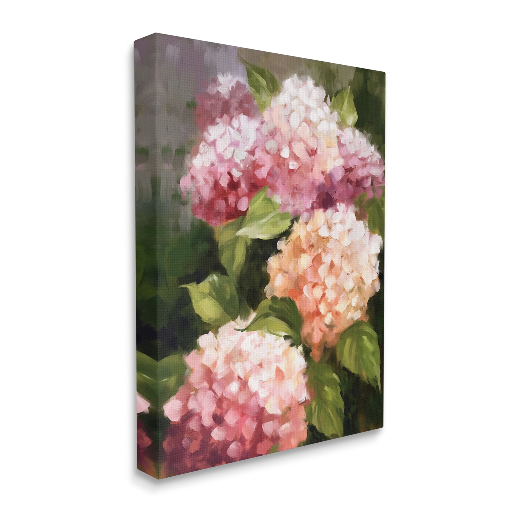 Stupell Industries Pink Hydrangea Blooms Botanical & Floral Painting Gallery Wrapped Canvas Print Wall Art, 16 x 20
