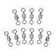 thumbnail image 1 of Pesca Swivels Rueda Conectador Eslabón Giratorio con Anillos Sólidos de Cojinete de ejercicio Pesca Cebos Señuelos 8, 1 of 6